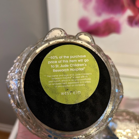 West Elm Mercury Glass Silver Glass Owl Figurines set of 2 - Picture 6 of 6